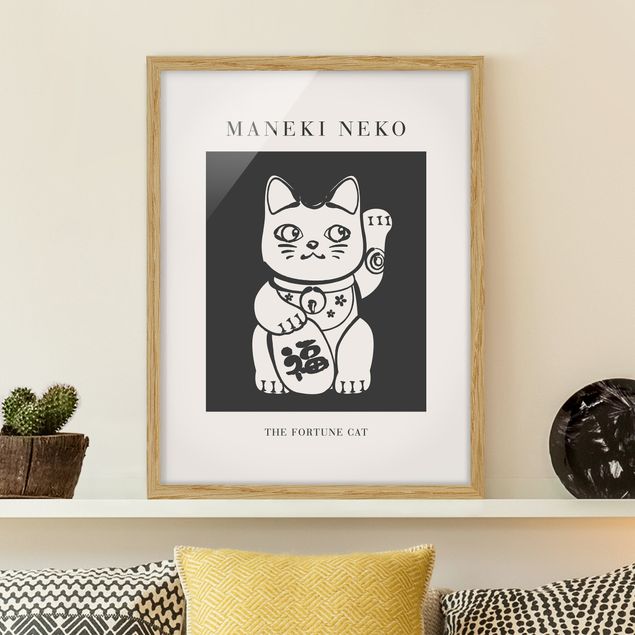 Tableau chats Maneki Neko - Le chat porte-bonheur