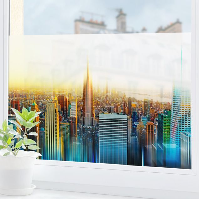 Décoration pour fenêtre - Manhattan abstrait