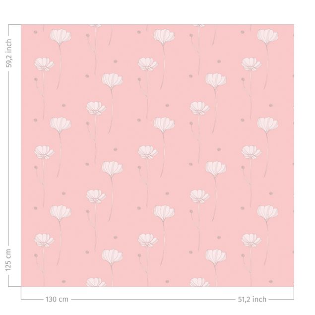 rideaux modernes Daisies With Dots - Pale Pink