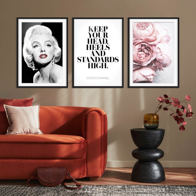 Affiches encadrées fleurs Marilyn avec des pivoines