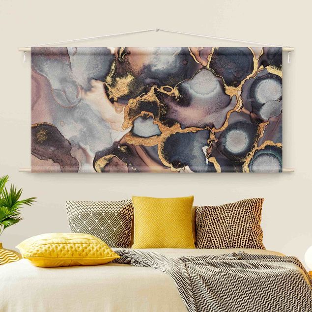 Tenture murale xxl Marble Watercolour With Gold