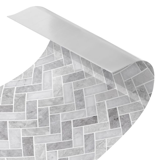 Revêtement mural de douche - Marble Fish Bone Tiles - Medium Grey