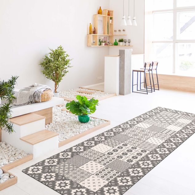 tapis imitation carreaux de ciment Carreaux Marocains Marrakech avec Cadre Carreaux