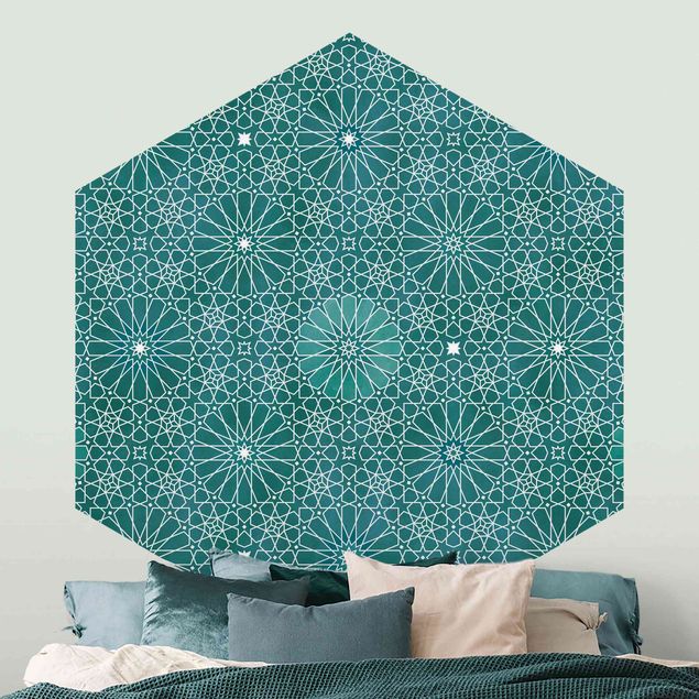 Papiers peints géométriques Motif floral marocaines