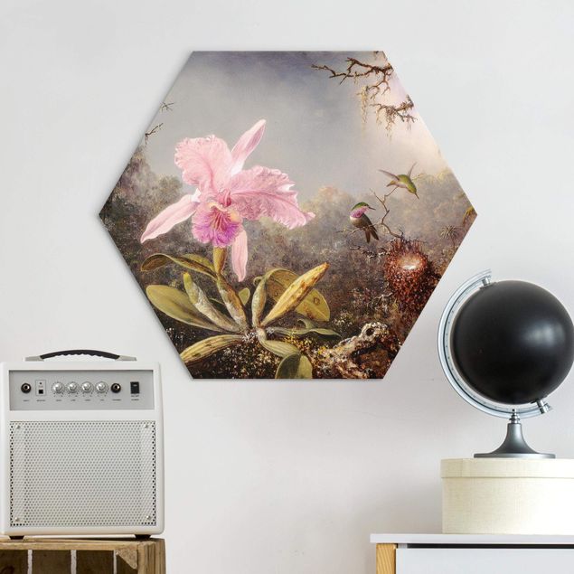 Tableau orchidées Martin Johnson Heade - Orchid And Three Hummingbirds