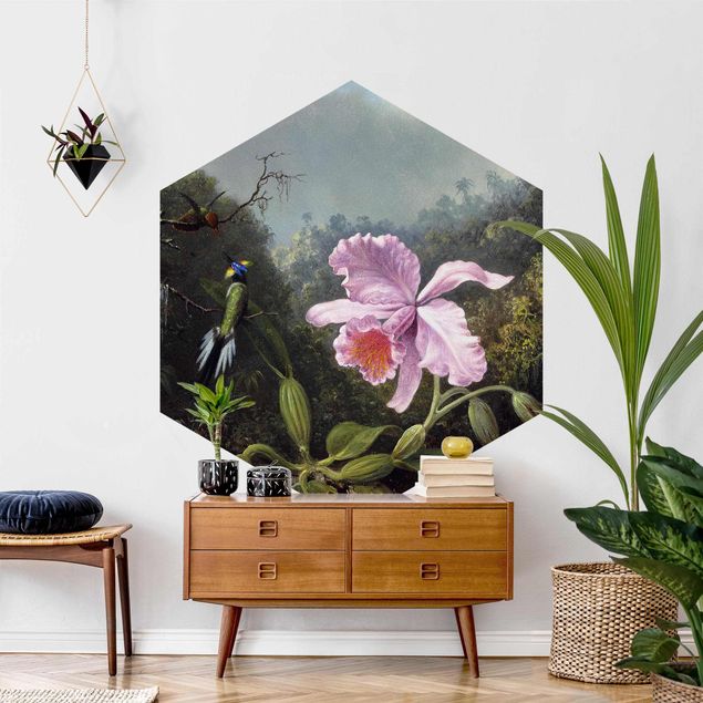 Tableaux Artistiques Martin Johnson Heade - Nature morte avec une orchidée et un couple de colibris