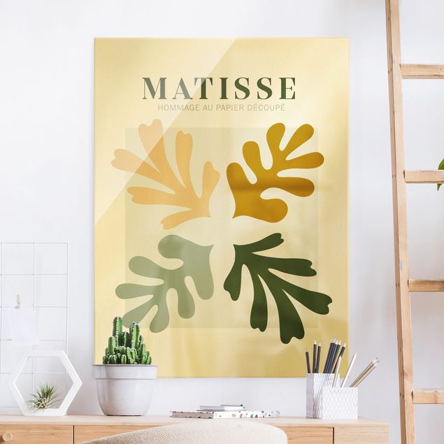 Tableaux en verre abstraits Interprétation de Matisse - Feuilles