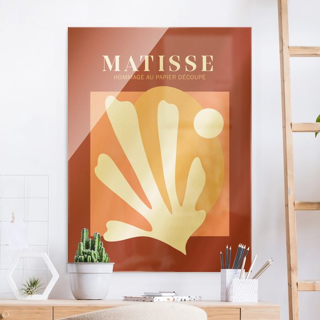 Tableaux en verre abstraits Interprétation Matisse - Combinaison Rouge