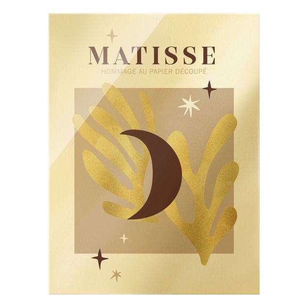 Tableaux en verre magnétique Interprétation Matisse - Lune et étoiles
