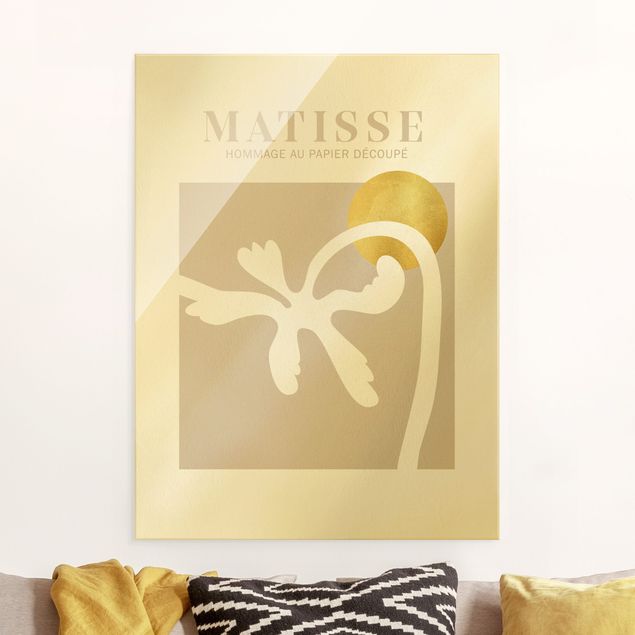 Tableaux en verre abstraits Interprétation Matisse - Palmier et soleil