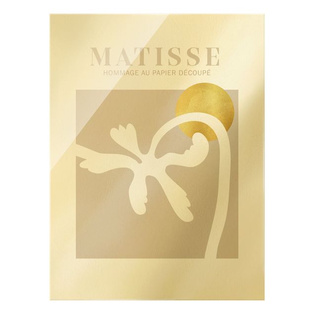 Tableaux en verre magnétique Interprétation Matisse - Palmier et soleil