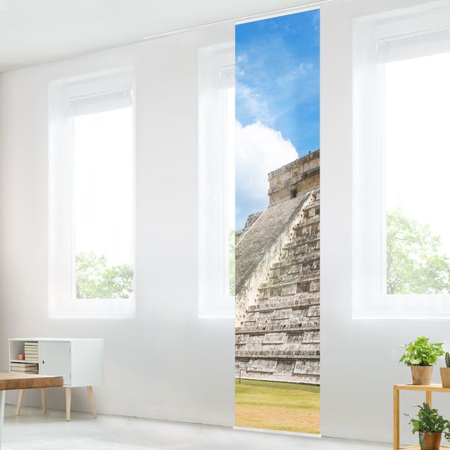 Panneaux coulissants avec architecture et skyline Temple Maya