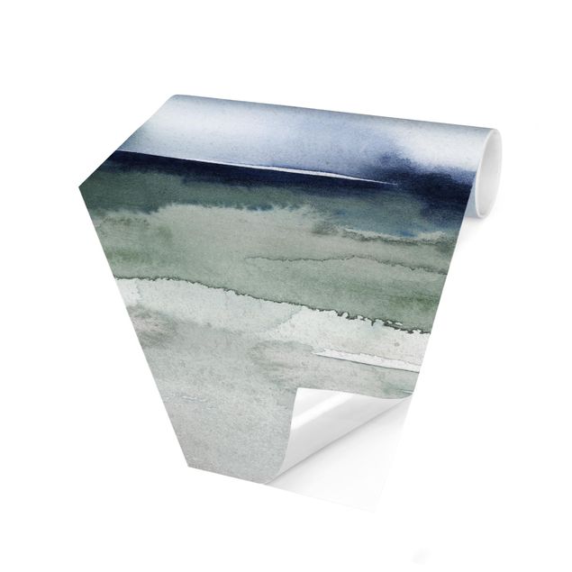 Papier peint panoramique hexagonal Vagues océaniques I