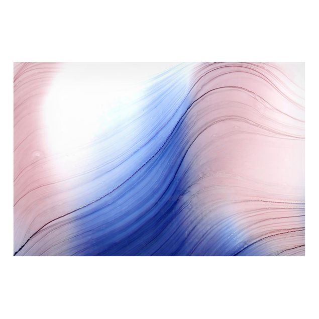 Tableaux abstraits Mottled Colours Blue With Light Pink