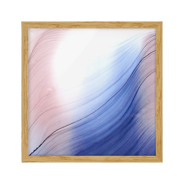 Tableau reproduction Mottled Colours Blue With Light Pink
