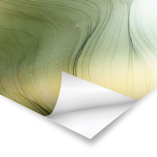 Posters Mottled Green With Honey Yellow
