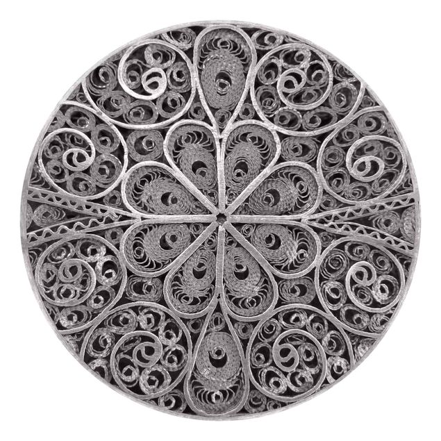 Papier peint or Décoration en métal Mandala en argent