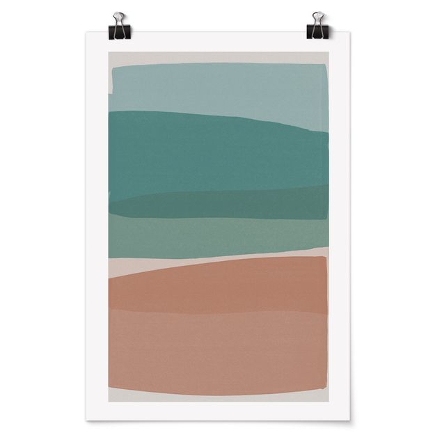 Poster reproduction tableau Modern Turquoise And Pink