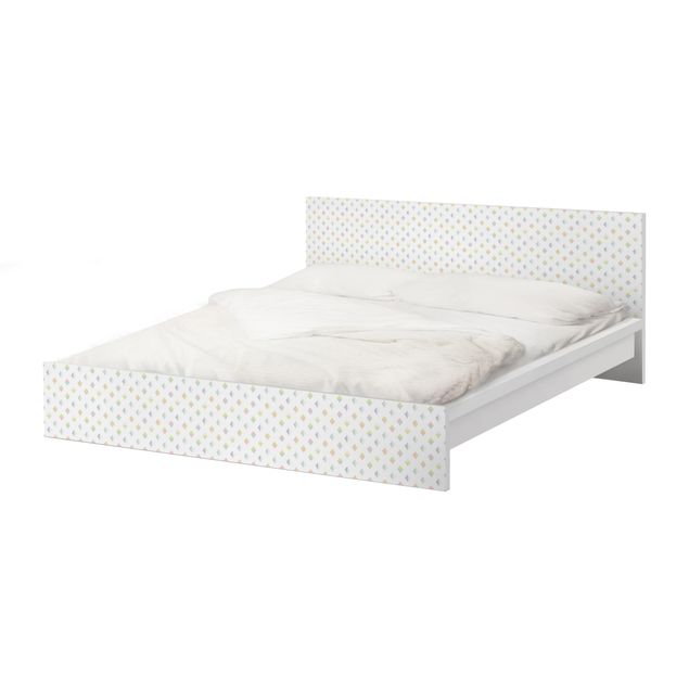 Papier adhésif pour meuble IKEA - Malm lit 180x200cm - Pastel Triangles