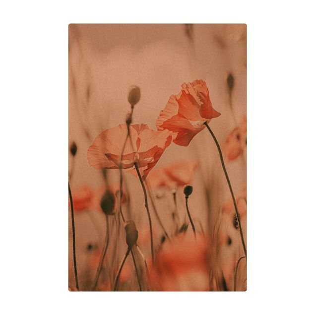 Tapis en liège - Poppy Flowers In Summer Breeze - Format portrait 2:3