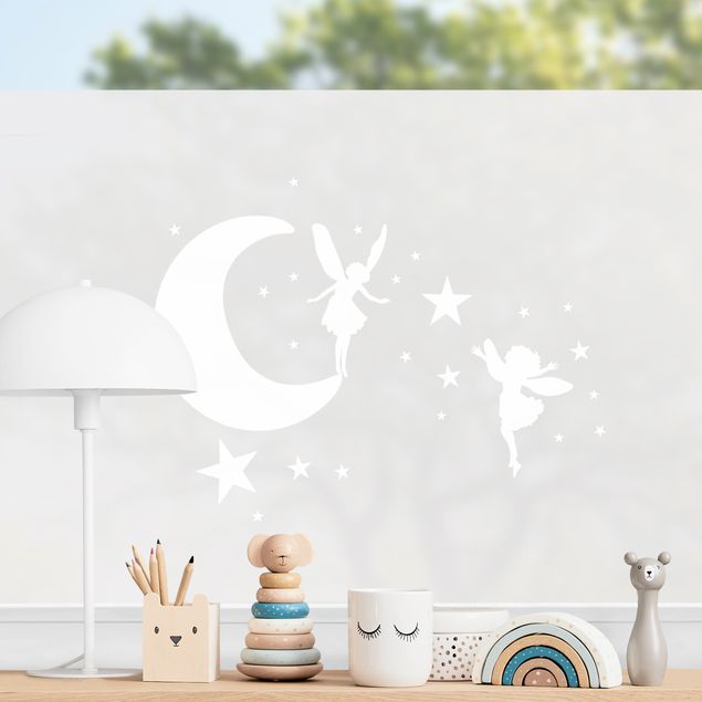 Déco chambre bébé Moon With Fairies And Stars II