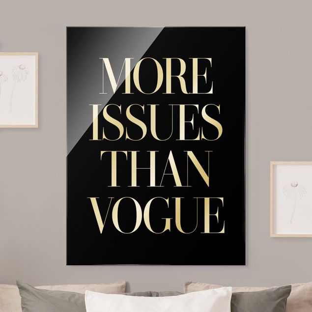Tableaux en verre noir et blanc More Issues Than Vogue