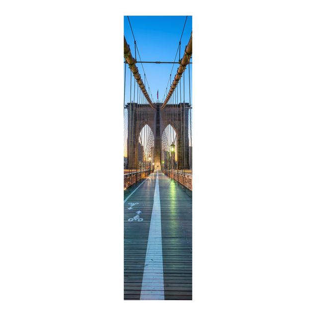 Panneaux coulissants avec architecture et skyline Aube sur le pont de Brooklyn