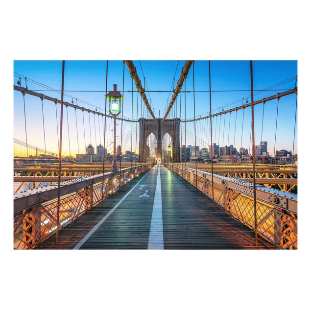 Cadre New York Aube sur le pont de Brooklyn