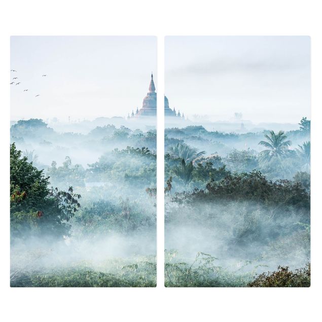 Cache plaques de cuisson - Morning Fog Over The Jungle Of Bagan