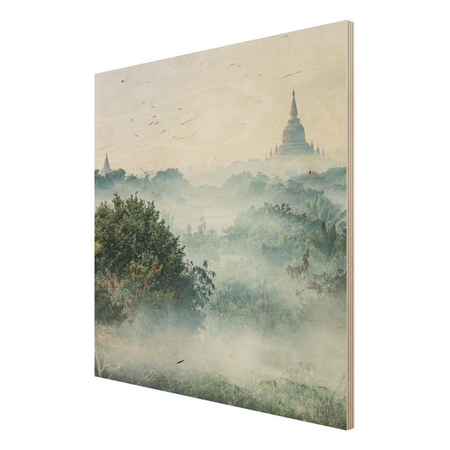 Tableaux muraux Brouillard matinal sur la jungle de Bagan