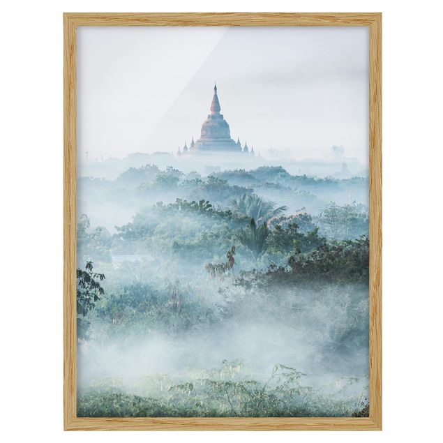 Tableau jungle tropicale Brouillard matinal sur la jungle de Bagan