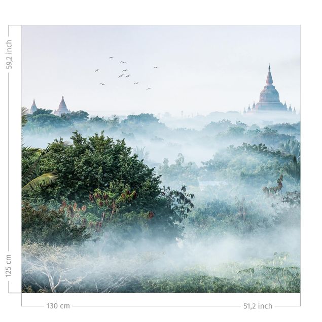 rideaux cuisine moderne Morning Fog Over The Jungle Of Bagan