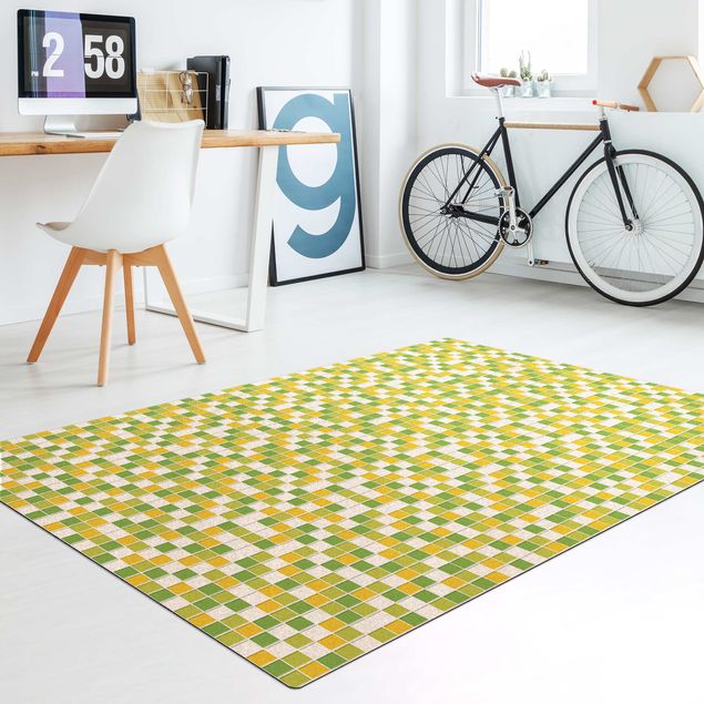 tapis imitation carreaux de ciment Mosaic Tiles Autumn Set