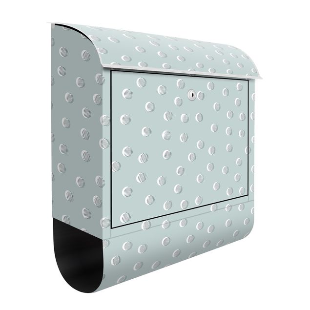 Boite aux lettres grise Pattern With Dots And Circles On Bluish Grey