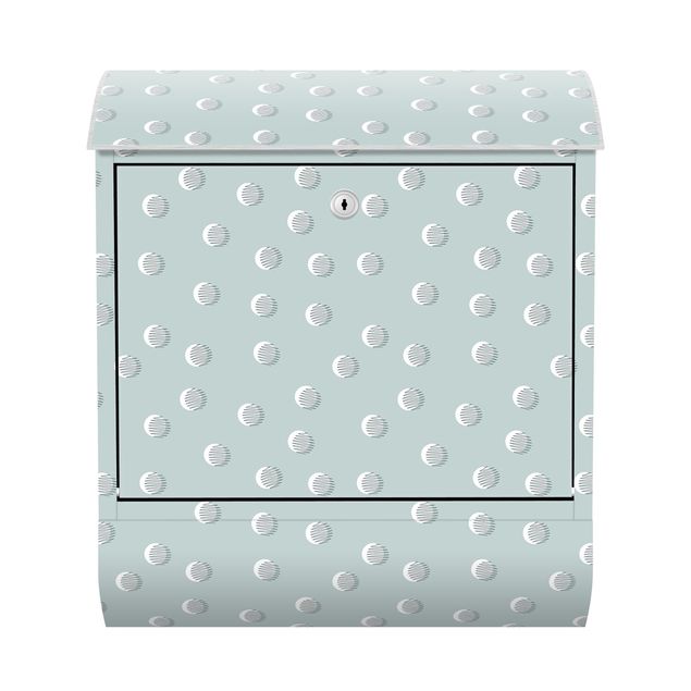 Boite aux lettres bleue Pattern With Dots And Circles On Bluish Grey