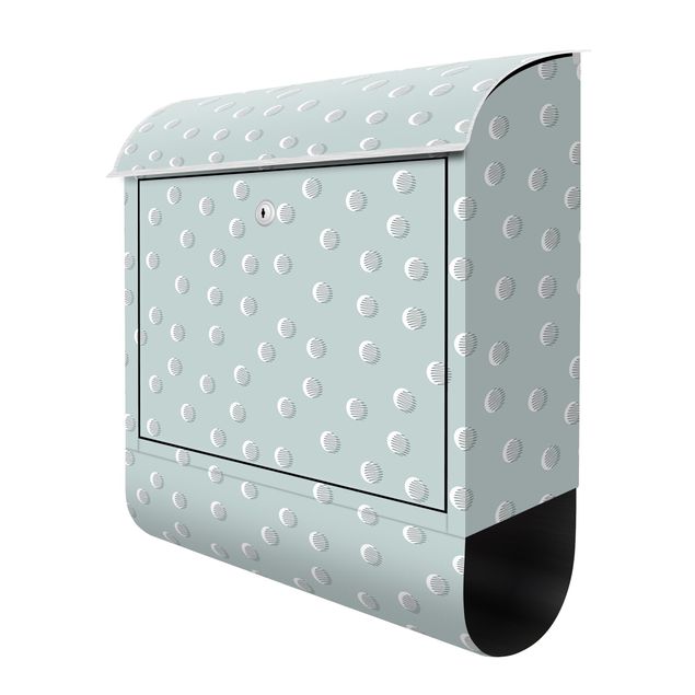 Boites aux lettres Pattern With Dots And Circles On Bluish Grey