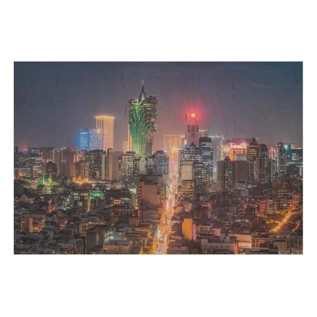 Tableaux muraux Nuit illuminée à Macao