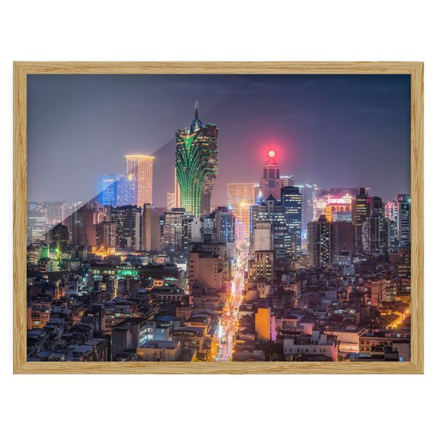 Tableau ville Nuit illuminée à Macao