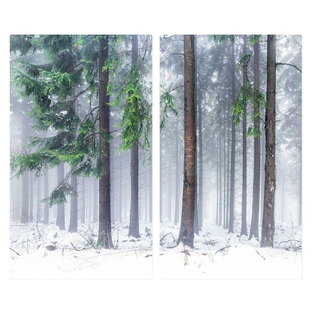 Cache plaques de cuisson - Conifers In Winter