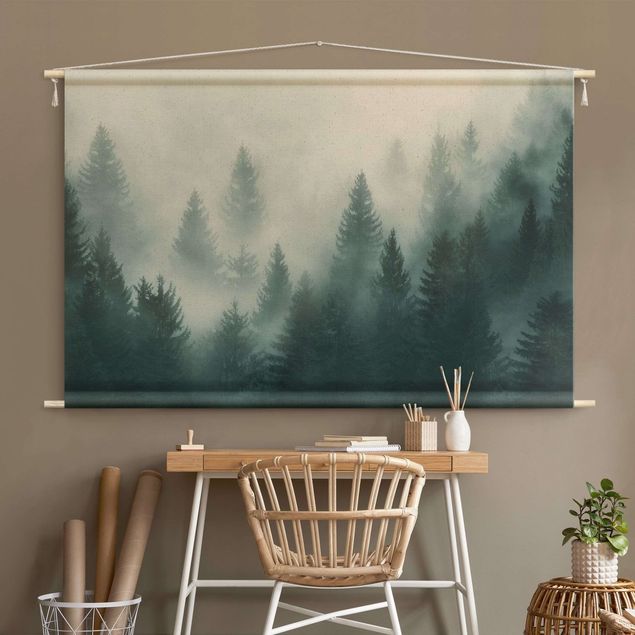 Tableaux arbres Coniferous Forest In Fog