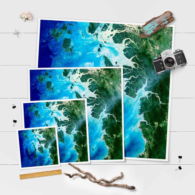 Tableaux turquoise Image NASA Archipel Asie du Sud-Est