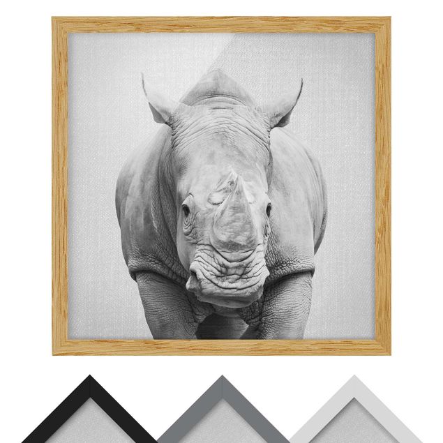 Tableau décoration Rhinocéros Nora Noir Et Blanc