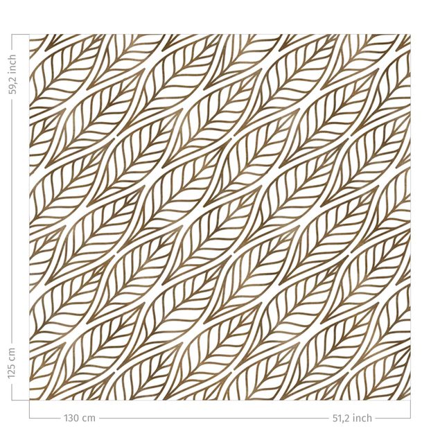 rideaux modernes Natural Pattern Leaves Gold
