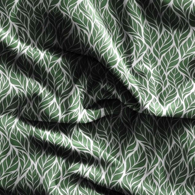 rideaux motifs Natural Pattern Large Leaves Green