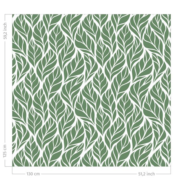 rideaux modernes Natural Pattern Large Leaves Green