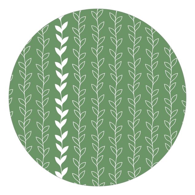 papier peint graphique Motif naturel lignes de vrille sur vert