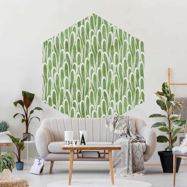 Papier peint à motifs Motif naturel Succulents en vert