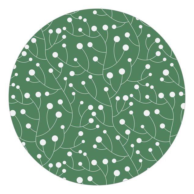 papier peint graphique Motif naturel de croissance avec des points sur le vert