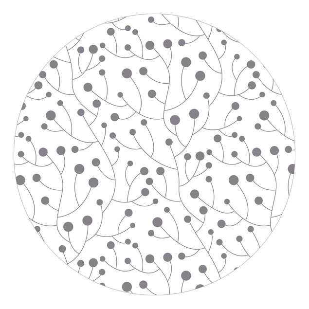 Papier peint à motifs Motif naturel de croissance à pois en gris