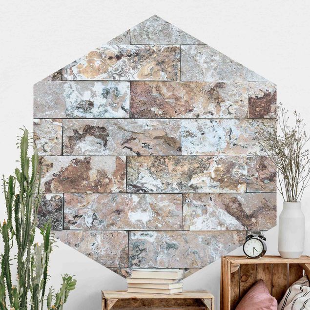 Déco mur cuisine Mur de pierre naturelle en marbre